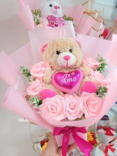 Oso Love x7 Flores Eternas de Lujo