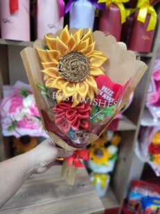Girasol eterno con dalia